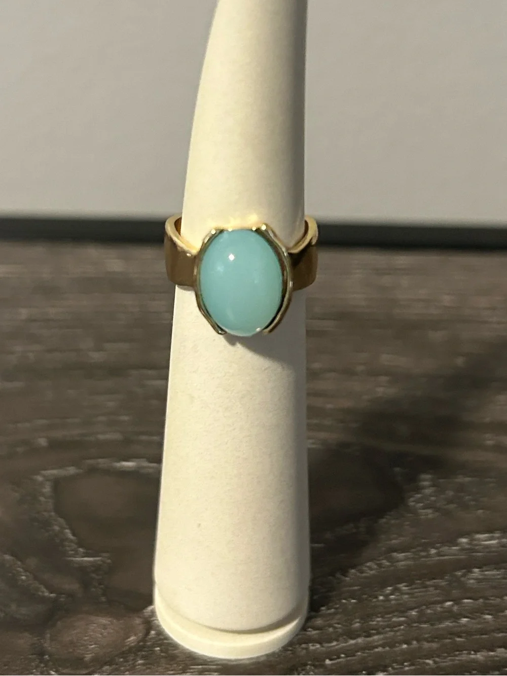 Aqua gemstone ring size 6.5